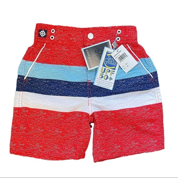Andy & Evan Other - ANDY & EVAN UPF 50 STRIPED SWIM TRUNKS - NWT!
